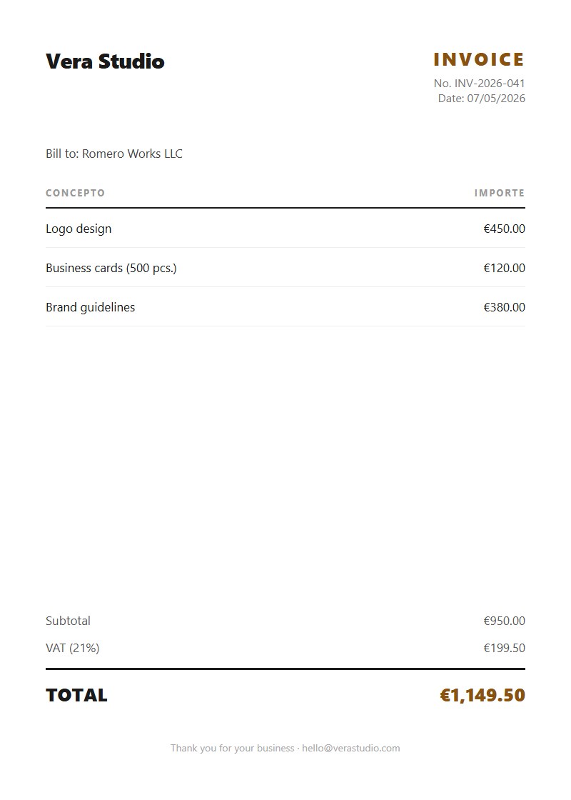 Invoice template